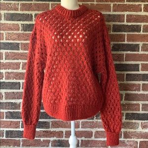Burn Orange Reserved Mock Neck Sweater Small
